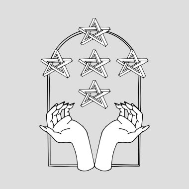 Klasik mistik eller ve kemerin içindeki imkansız yıldızlar.