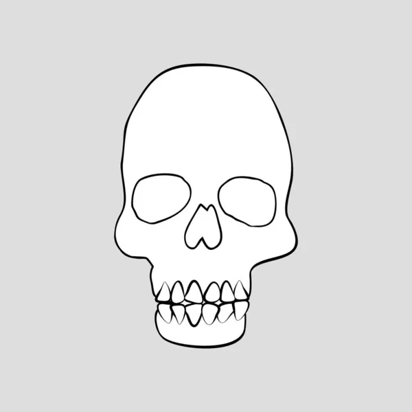 Vintage Mystic line τέχνη Skull Εικονογράφηση. — Διανυσματικό Αρχείο