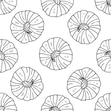 Tek renkli siyah beyaz balkabaklarıyla kusursuz desen..