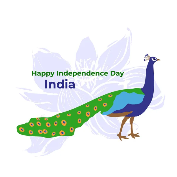 Tarjeta con texto Feliz día de la independencia India — Vector de stock