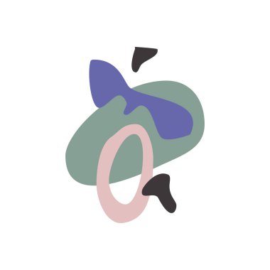 Beyaz üzerine modern soyut geometrik şekiller düzenleme