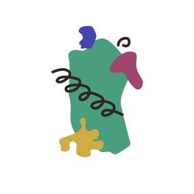 Beyaz üzerine modern soyut geometrik şekiller düzenleme