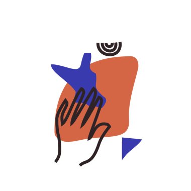 Beyaz üzerine modern soyut geometrik şekiller düzenleme