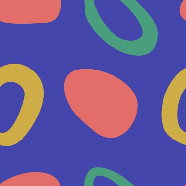 Yüzyılın ortalarında soyut şekiller mavi üzerinde pürüzsüz tekrarlayan desenler