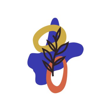 Beyaz üzerine modern soyut geometrik şekiller düzenleme