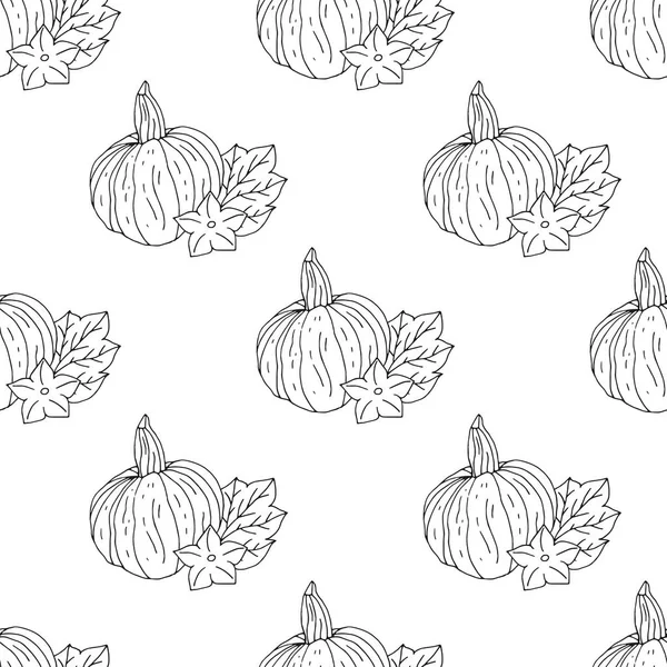 Tek renkli siyah beyaz balkabaklarıyla kusursuz desen..