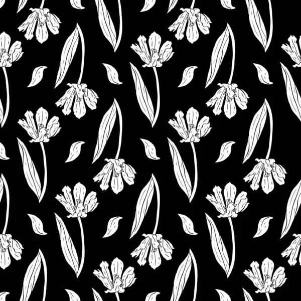 Tek renkli, dikdörtgen desenli, laleli, çiçekli, siyah siluetli.