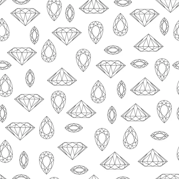 異なる形状の結晶とシームレスなパターン. — ストックベクタ