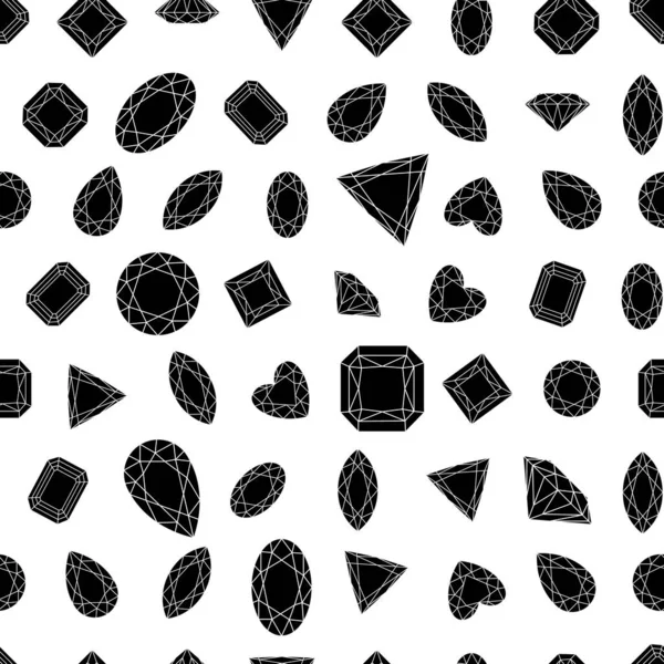 Бесшовный рисунок с кристаллами различной формы. — стоковый вектор