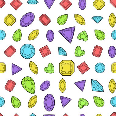 Farklı şekillerde kristallerle kusursuz desen.