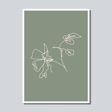 Dünyasal arka plan şablonuna gül çiçeği çizen tek bir çizgi