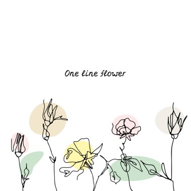 Güller ve abstart şekiller çizen bir kart şablonu.