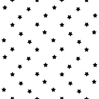 Beyaz arkaplanda basit karalama yıldızları siluetleri olan kusursuz desen