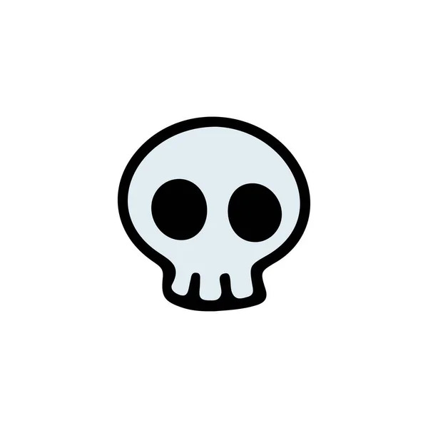 Hand Drawn Line Art Halloween Skull Illustration — 图库矢量图片