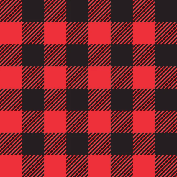 Buffalo Plaid Red Seamless Pattern Checkered Repeat Background — Image vectorielle