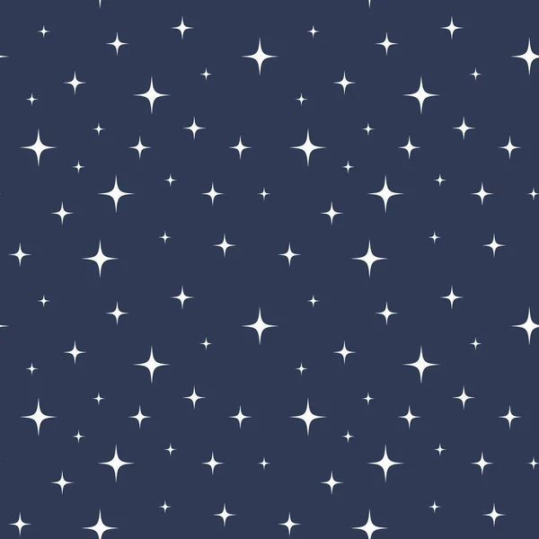 Motif Monochrome Sans Couture Avec Des Étoiles Blanches Sur Fond — Image vectorielle