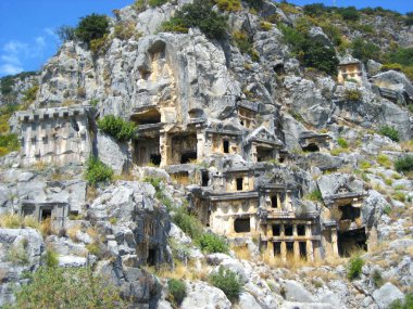 Lycian Tombs Demre Turkey Ancient - Türkiye 'de çok renkli ve tarihi bir yer ve adı da Lycian Tombs Demre! Bu resim seyahat, tarih, mimari, antika, bir anıt temalı projeler için mükemmel.!