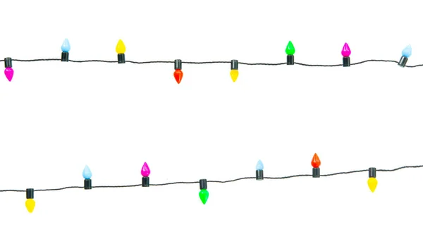 Christmas Lights String Isolated White Background Clipping Pat — Stock Photo, Image