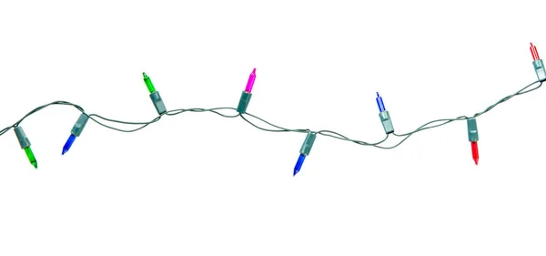 Χριστουγεννιάτικα Φώτα String Απομονώνονται Λευκό Φόντο Clipping Pat — Φωτογραφία Αρχείου