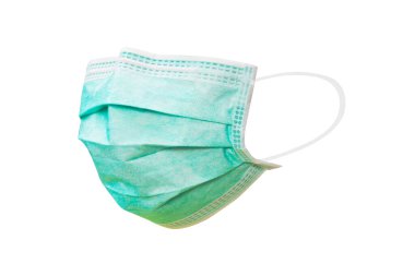 Tıbbi maske veya hijyenik maske kırpma yolu ile beyaz arkaplanda izole