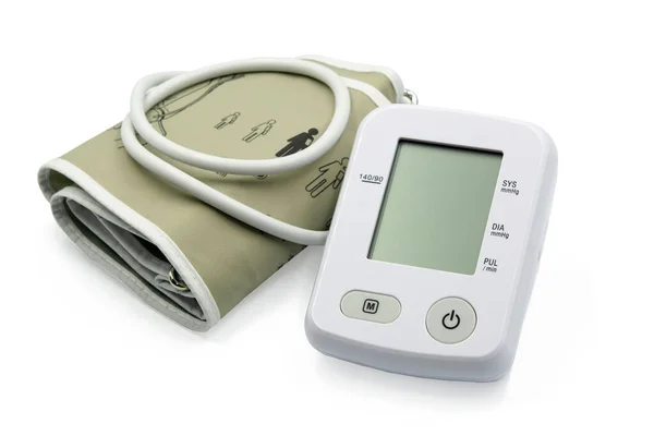 Sphygmomanometer Bloeddrukmeters Geïsoleerd Witte Achtergrond — Stockfoto