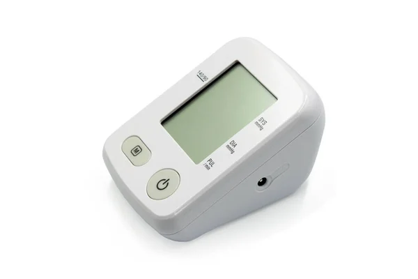 Esfigmomanômetro Monitores Pressão Arterial Isolado Fundo Branco — Fotografia de Stock