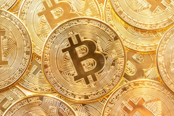 Bitcoin 'ler arka planda. Kripto para birimi, bitcoin, BTC,