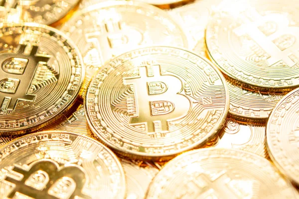 Bitcoin 'ler arka planda. Kripto para birimi, bitcoin, BTC,