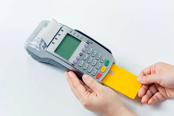 Credit card payment with EDC machine or credit card terminal.