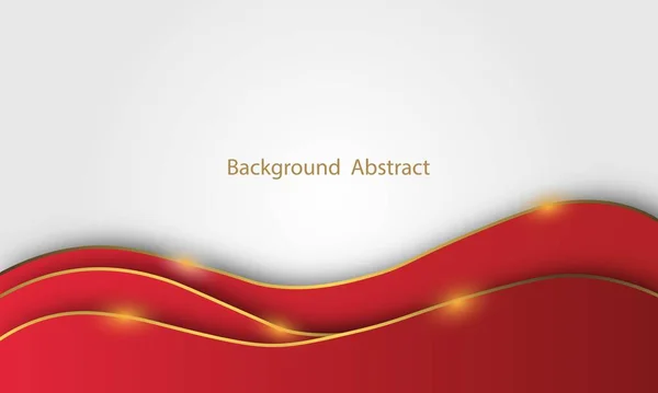 Elegant White Overlap Red Brown Shade Background Line Golden Elements — Stockvektor