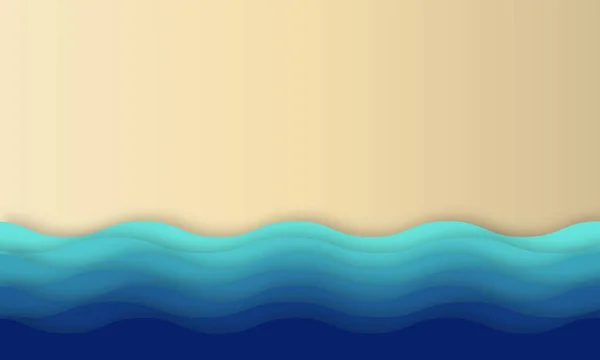 Fondo Playa Abstracto Con Formas Corte Papel Wave Diseño Geométrico — Vector de stock