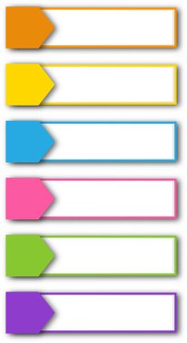 Infographic Set of color sticker banners. Colorful image. Isolated on white background