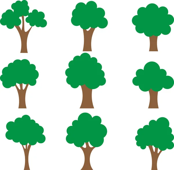 Collection Trees Illustration Can Used Illustrate Any Nature Lifestyle Topic — Διανυσματικό Αρχείο