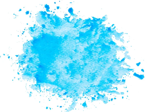 Blue Color Vector Hand Drawn Watercolor Liquid Stain Abstract Aqua — Vetor de Stock