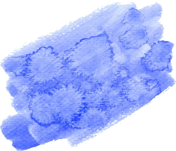 Blauwe Kleur Vector Hand Getrokken Aquarel Vloeibare Vlek Abstract Aqua — Stockvector