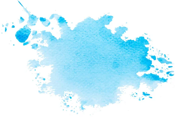Blue Color Vector Hand Drawn Watercolor Liquid Stain Abstract Aqua —  Vetores de Stock