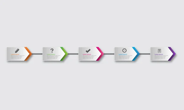 Modern Infographics Options Banner Realistic Colorful Ribbon Divided Steps — 图库矢量图片