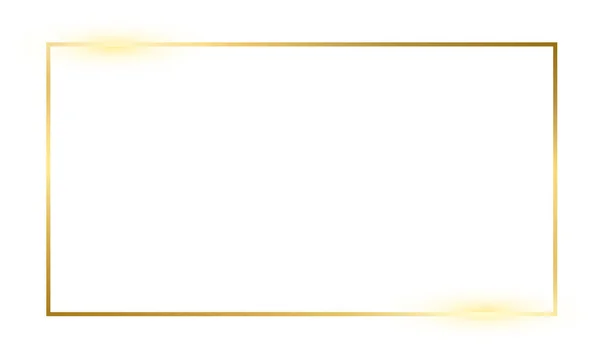 Parlak, gölgeli, şeffaf arkaplanı olan altın renkli, eski model bir çerçeve. Altın lüks gerçekçi dikdörtgen sınır. Vektör illüstrasyonu