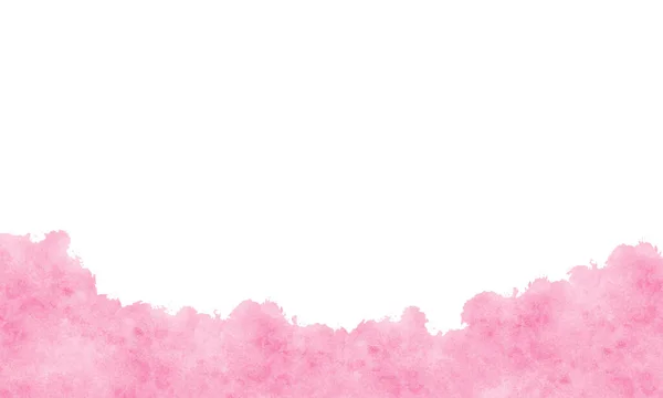 Hand Painted Vector Pink Watercolor Border Texture Isolated White Background — Stock Vector