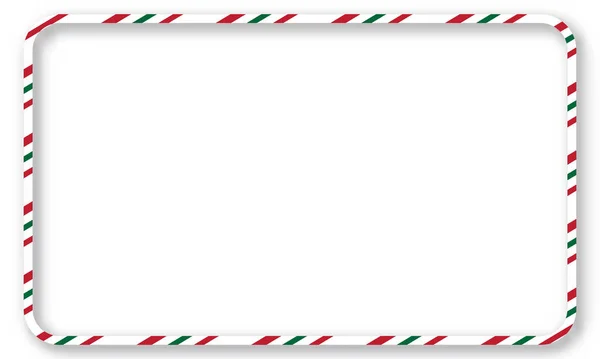 Candy Cane Frames Christmas Striped Border Copyspace Rectangle Background Banner — ストックベクタ