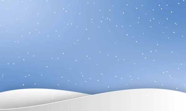 Winter Landscape Snowfall Drifts Vector Illustration Concept Artwor — Stockvektor
