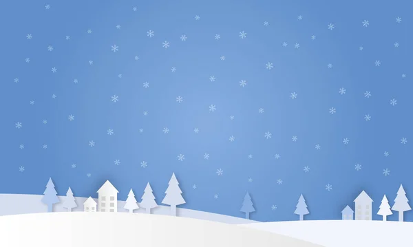 Christmas Winter Landscape Snowflake Vector Illustratio — Διανυσματικό Αρχείο