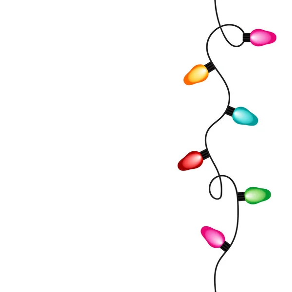 Christmas Lights String Isolated White Background Vector — Image vectorielle