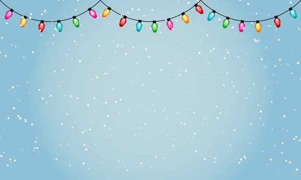 Christmas Light Bulbs Starry Sky Backgroun — стоковый вектор