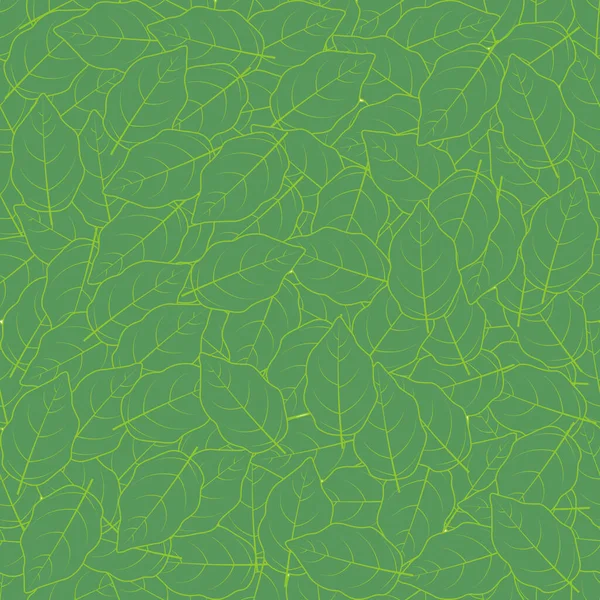 Seamless Green Birch Leaves Vector — Stock Vector