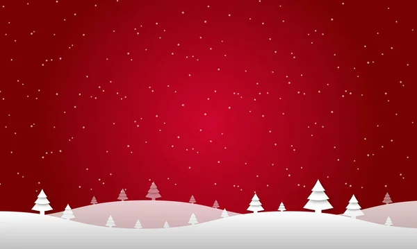 Christmas Background Design Pine Tree Snowflake Snow Falling Winter Vector — Stockvektor