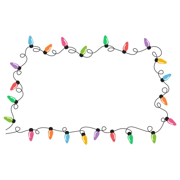 Christmas Lights String Isolated White Background Vector — Διανυσματικό Αρχείο