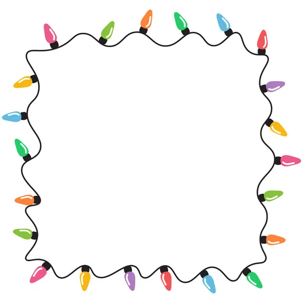 Christmas Lights String Isolated White Background Vector — ストックベクタ