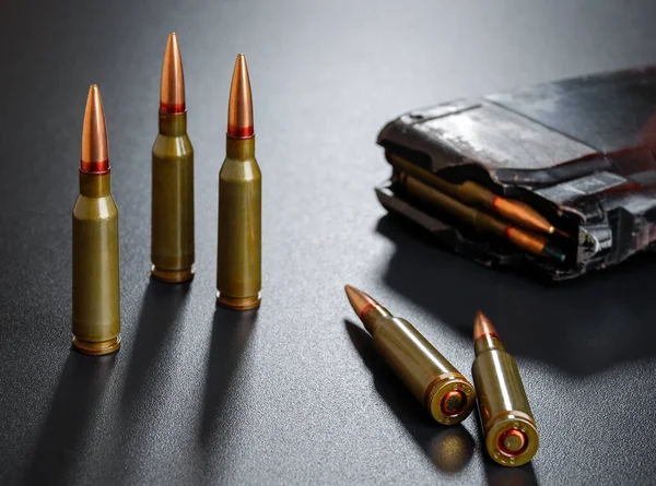 Ammunition Automatic Rifle Black Surface Magazine — Stock Photo, Image