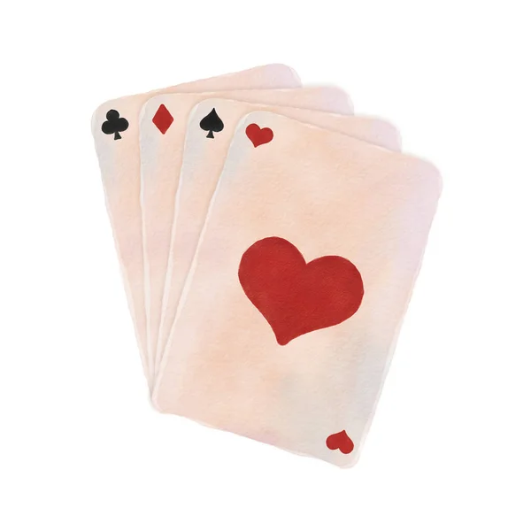 Set Playing Cards Isolated White Background Royalty Free Stock Photos